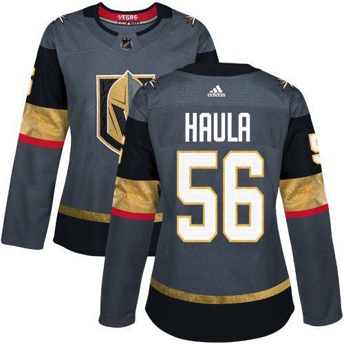 Adidas Golden Knights #56 Erik Haula Grey Home Authentic Women's Stitched NHL Jersey